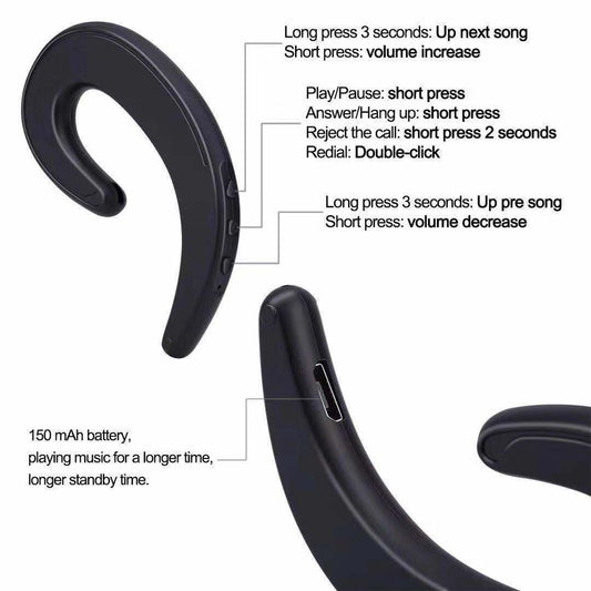 Compatible with Apple , Bluetooth Painless Exercise With Wireless Earphones With Ear-hook Earphones